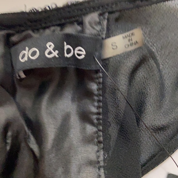 Do & Be Sequins Peplum Black Blouse - Picture 5 of 5